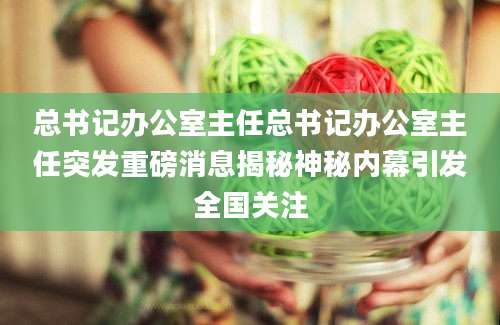总书记办公室主任总书记办公室主任突发重磅消息揭秘神秘内幕引发全国关注