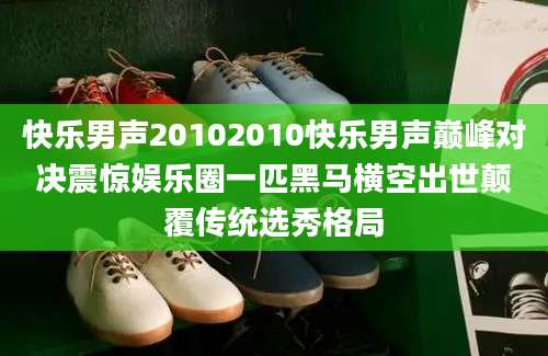快乐男声20102010快乐男声巅峰对决震惊娱乐圈一匹黑马横空出世颠覆传统选秀格局