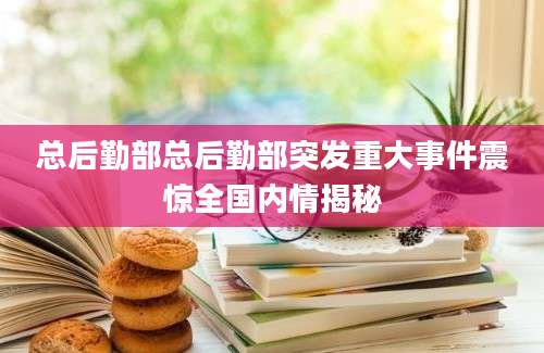 总后勤部总后勤部突发重大事件震惊全国内情揭秘