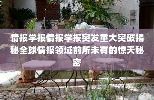 情报学报情报学报突发重大突破揭秘全球情报领域前所未有的惊天秘密
