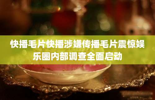 快播毛片快播涉嫌传播毛片震惊娱乐圈内部调查全面启动