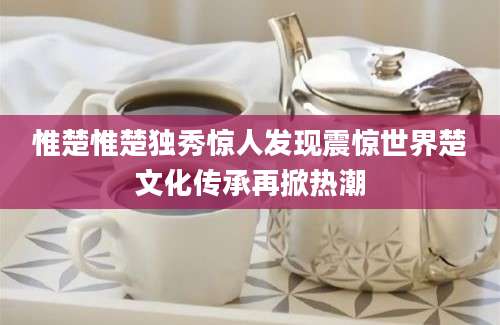 惟楚惟楚独秀惊人发现震惊世界楚文化传承再掀热潮