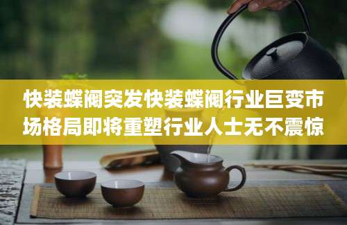 快装蝶阀突发快装蝶阀行业巨变市场格局即将重塑行业人士无不震惊
