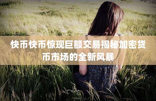快币快币惊现巨额交易揭秘加密货币市场的全新风暴