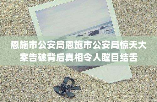 恩施市公安局恩施市公安局惊天大案告破背后真相令人瞠目结舌