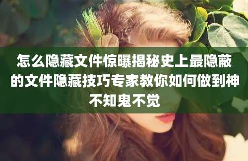 怎么隐藏文件惊曝揭秘史上最隐蔽的文件隐藏技巧专家教你如何做到神不知鬼不觉