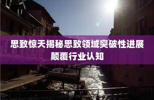 思致惊天揭秘思致领域突破性进展颠覆行业认知