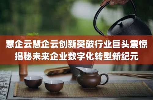 慧企云慧企云创新突破行业巨头震惊揭秘未来企业数字化转型新纪元