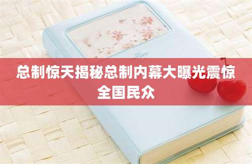 总制惊天揭秘总制内幕大曝光震惊全国民众