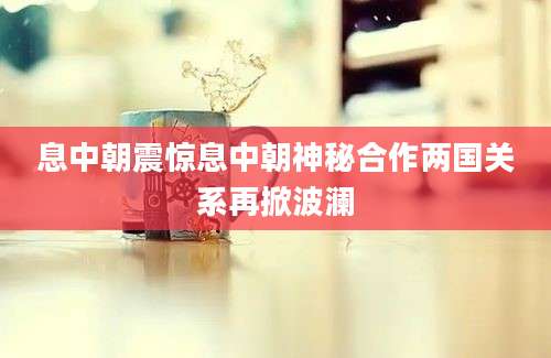 息中朝震惊息中朝神秘合作两国关系再掀波澜