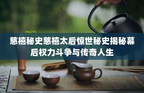 慈禧秘史慈禧太后惊世秘史揭秘幕后权力斗争与传奇人生
