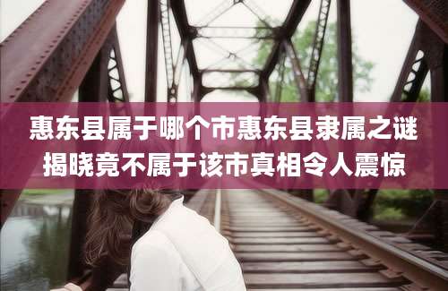 惠东县属于哪个市惠东县隶属之谜揭晓竟不属于该市真相令人震惊
