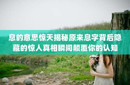息的意思惊天揭秘原来息字背后隐藏的惊人真相瞬间颠覆你的认知