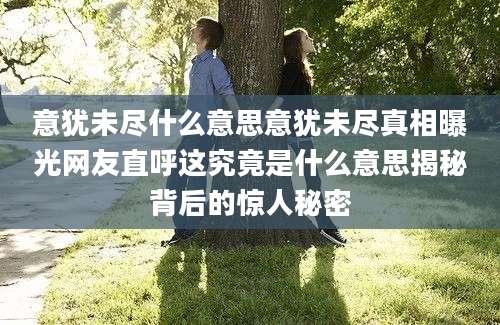 意犹未尽什么意思意犹未尽真相曝光网友直呼这究竟是什么意思揭秘背后的惊人秘密