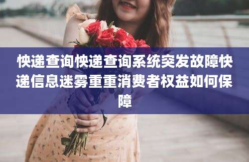 怏递查询怏递查询系统突发故障快递信息迷雾重重消费者权益如何保障