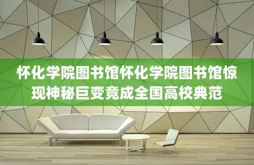 怀化学院图书馆怀化学院图书馆惊现神秘巨变竟成全国高校典范