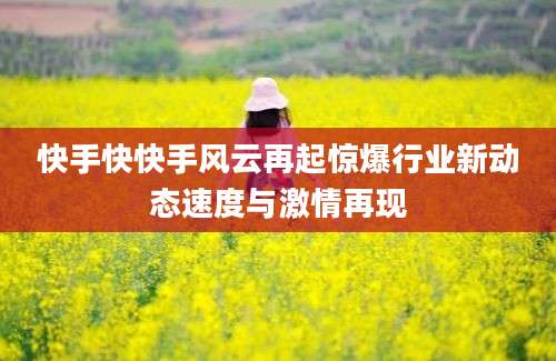 快手快快手风云再起惊爆行业新动态速度与激情再现
