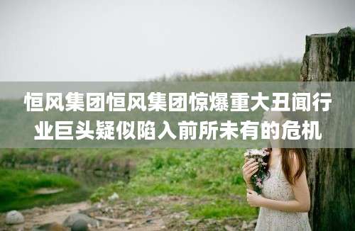 恒风集团恒风集团惊爆重大丑闻行业巨头疑似陷入前所未有的危机
