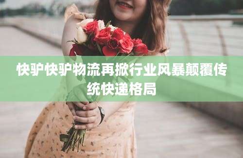 快驴快驴物流再掀行业风暴颠覆传统快递格局