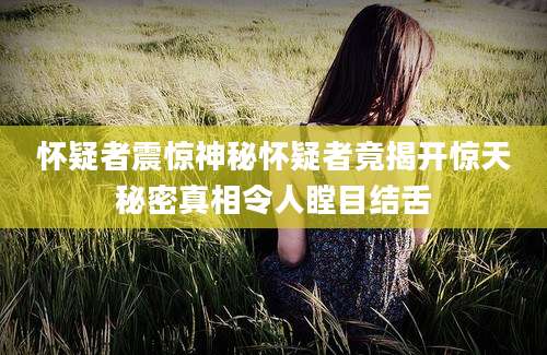 怀疑者震惊神秘怀疑者竟揭开惊天秘密真相令人瞠目结舌