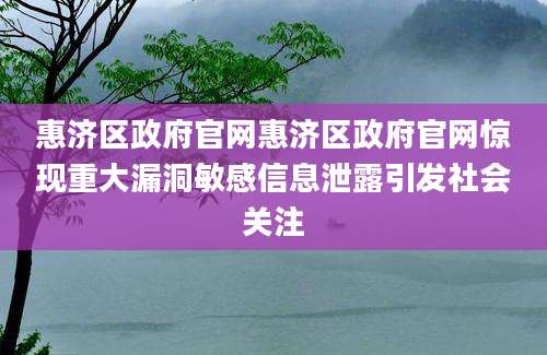 惠济区政府官网惠济区政府官网惊现重大漏洞敏感信息泄露引发社会关注