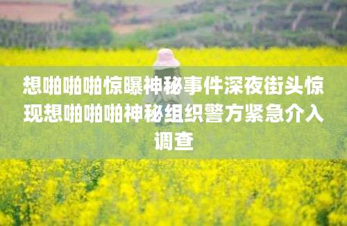 想啪啪啪惊曝神秘事件深夜街头惊现想啪啪啪神秘组织警方紧急介入调查