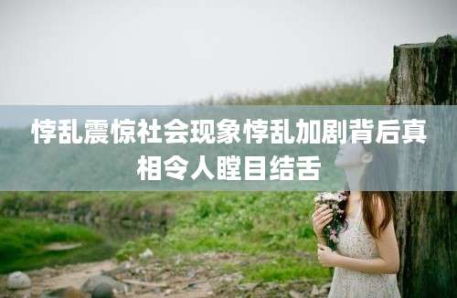 悖乱震惊社会现象悖乱加剧背后真相令人瞠目结舌