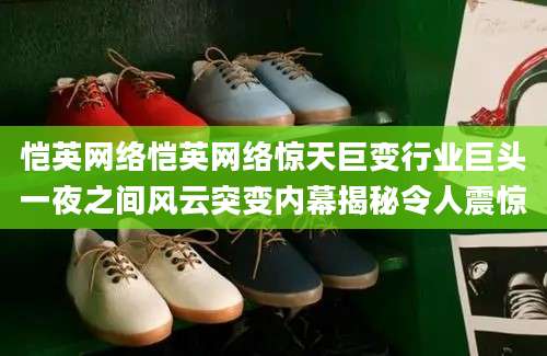 恺英网络恺英网络惊天巨变行业巨头一夜之间风云突变内幕揭秘令人震惊